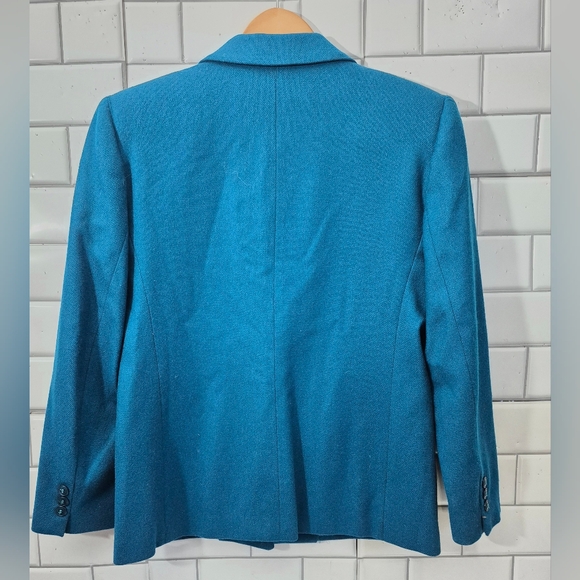 Cross Country Fashions Vintage Ladies 100% Wool One Button Front Blazer Pockets - Picture 2 of 4